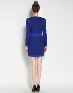Comino Couture Cobalt Blue Woven Colour Block Dress * WAS £210*