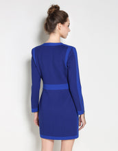 Load image into Gallery viewer, Comino Couture Cobalt Blue Woven Colour Block Dress * WAS £210*