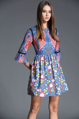 Comino Couture Navy Flamingo Dress *WAS £125*
