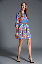 Load image into Gallery viewer, Comino Couture Navy Flamingo Dress *WAS £125*