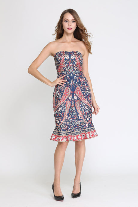Comino Couture Boob Tube Peplum bottom Dress *WAS £150*