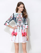 Load image into Gallery viewer, Comino Couture White Flamingo Dress