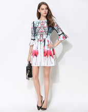 Load image into Gallery viewer, Comino Couture White Flamingo Dress