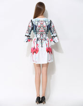 Load image into Gallery viewer, Comino Couture White Flamingo Dress