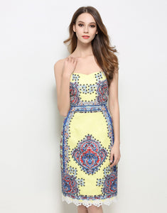 Comino Couture Yellow Aline Vintage Dress