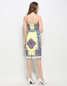 Comino Couture Yellow Aline Vintage Dress