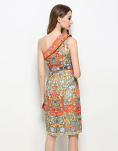 Load image into Gallery viewer, Comino Couture Asymmetric Print Dress