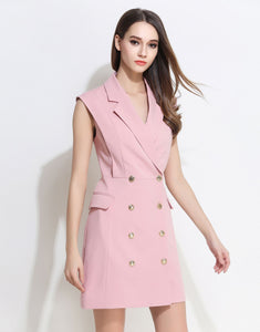 Comino Couture Baby Pink Lucca Waistcoat Dress