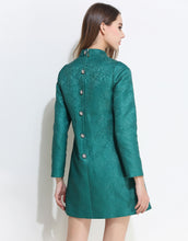 Load image into Gallery viewer, Comino Couture Green Oriental Rose Dress