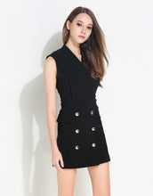 Load image into Gallery viewer, Comino Couture Black Waistcoat Dress *WAS £145*