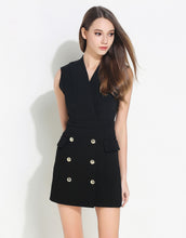 Load image into Gallery viewer, Comino Couture Black Waistcoat Dress *WAS £145*