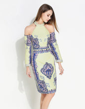 Load image into Gallery viewer, Comino Couture Cold Shoulder Beaded Dress