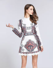 Load image into Gallery viewer, White High Neck Skater Dress