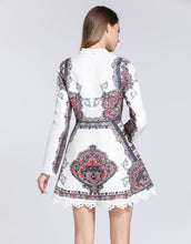 Load image into Gallery viewer, White High Neck Skater Dress