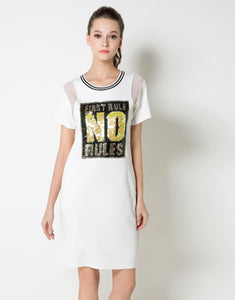 Comino Couture "First Rules No Rules" Sequined T-shirt Dress *WAS £85*