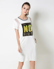 Load image into Gallery viewer, Comino Couture &quot;First Rules No Rules&quot; Sequined T-shirt Dress *WAS £85*