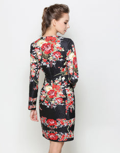 Comino Couture “Ready to Bloom” long sleeved dress