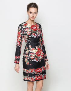 Comino Couture “Ready to Bloom” long sleeved dress