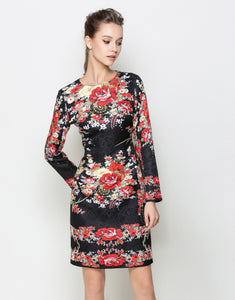Comino Couture “Ready to Bloom” long sleeved dress