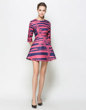 Load image into Gallery viewer, Comino Couture Pink &amp; Blue Contrast Skater Dress