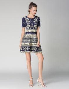 Comino Couture Knitted Blue Skater Dress *WAS £140*