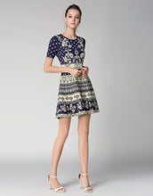Load image into Gallery viewer, Comino Couture Knitted Blue Skater Dress *WAS £140*