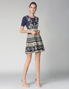 Comino Couture Knitted Blue Skater Dress *WAS £140*