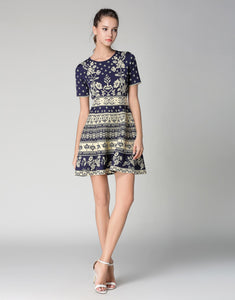 Comino Couture Knitted Blue Skater Dress *WAS £140*