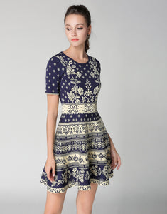 Comino Couture Knitted Blue Skater Dress *WAS £140*
