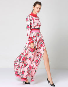 “Let’s Split” Floral Print Maxi Dress