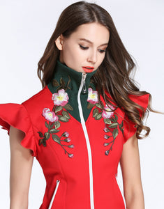 Comino Couture Red High Collared Dress *WAS £155*