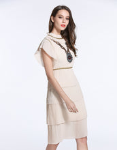 Load image into Gallery viewer, Comino Couture Cream “Chained Lips” Ruffle Dress *WAS £155*