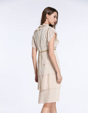 Load image into Gallery viewer, Comino Couture Cream “Chained Lips” Ruffle Dress *WAS £155*