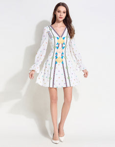 Comino Couture White "Boho Babe" Mini Dress