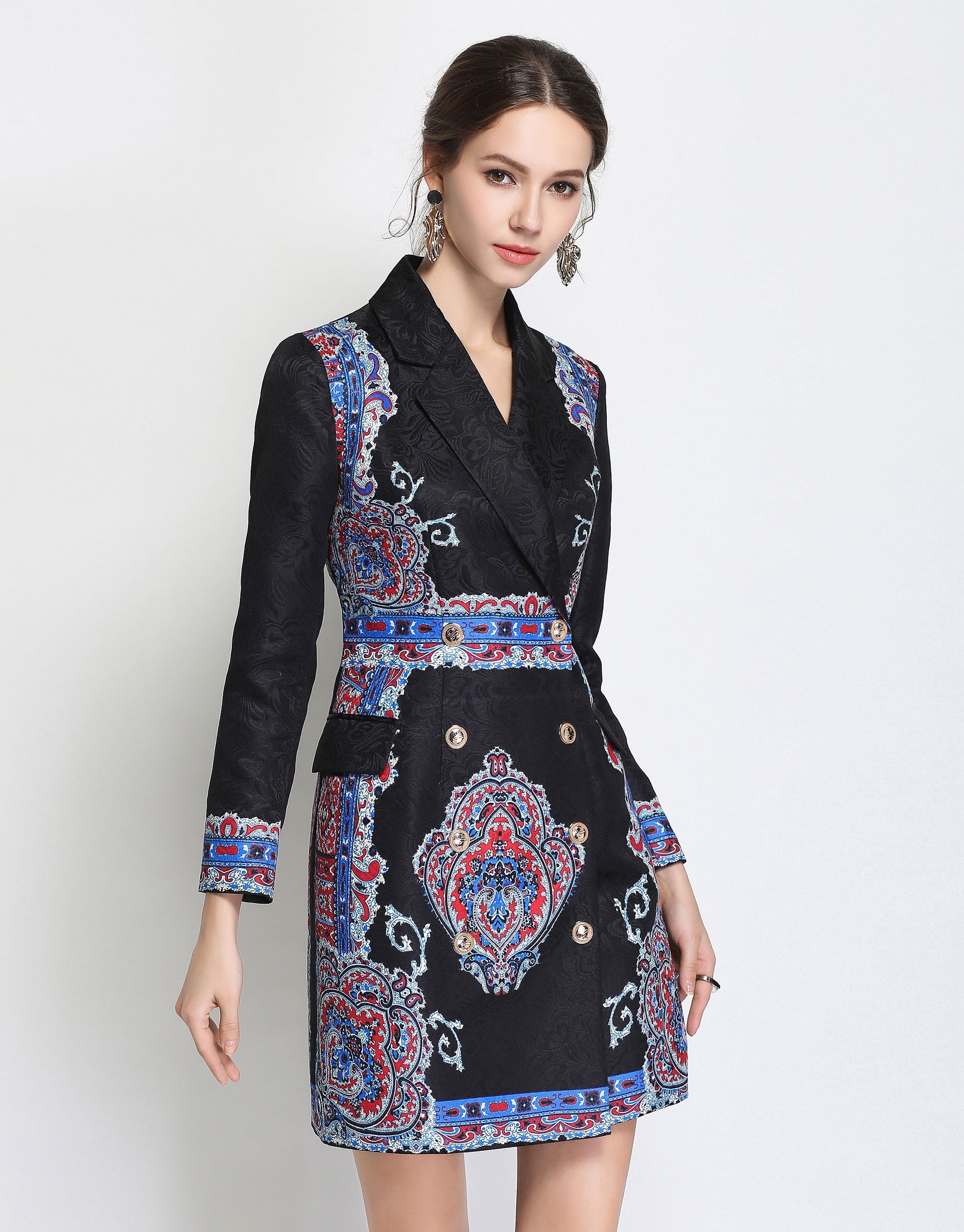 Comino Couture Black Blazer Dress