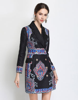 Comino Couture Black Blazer Dress