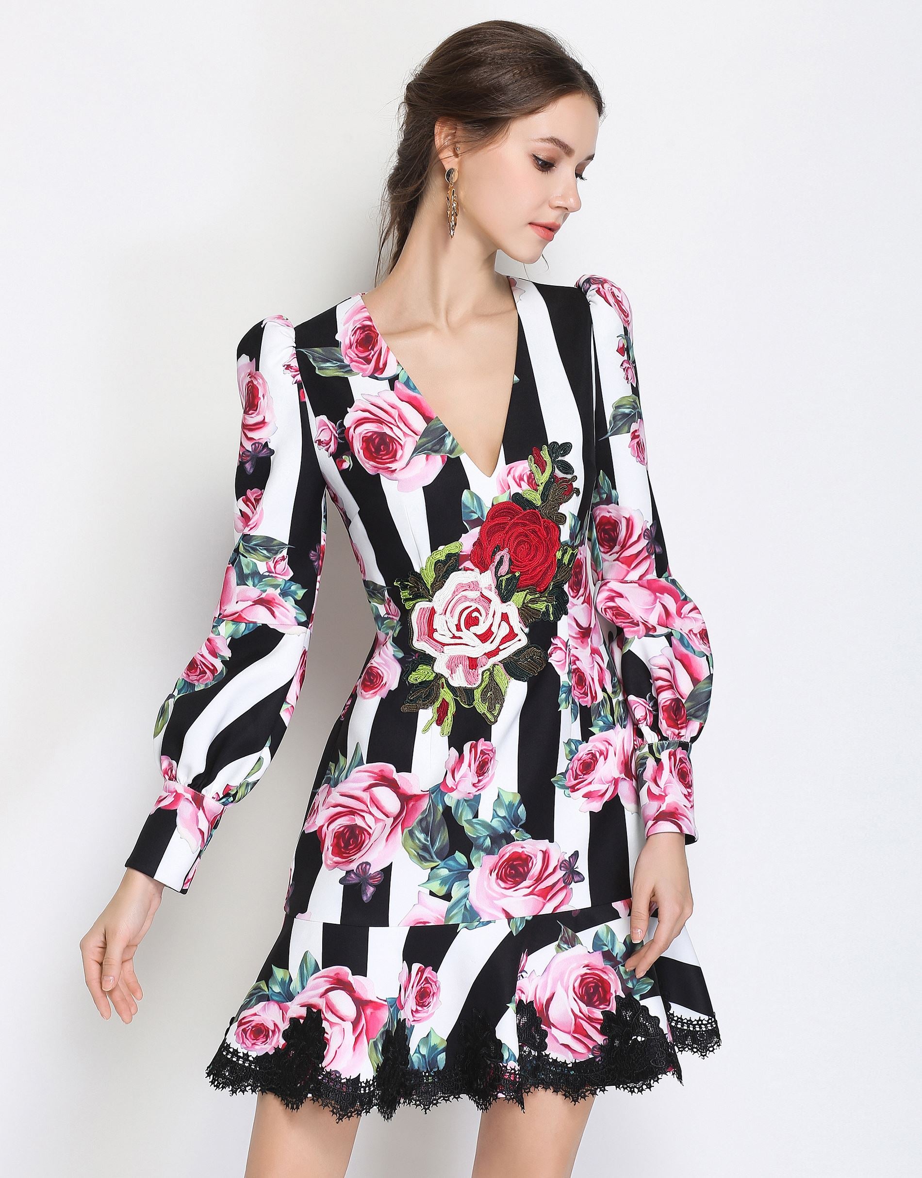Comino couture striped rose dress sale