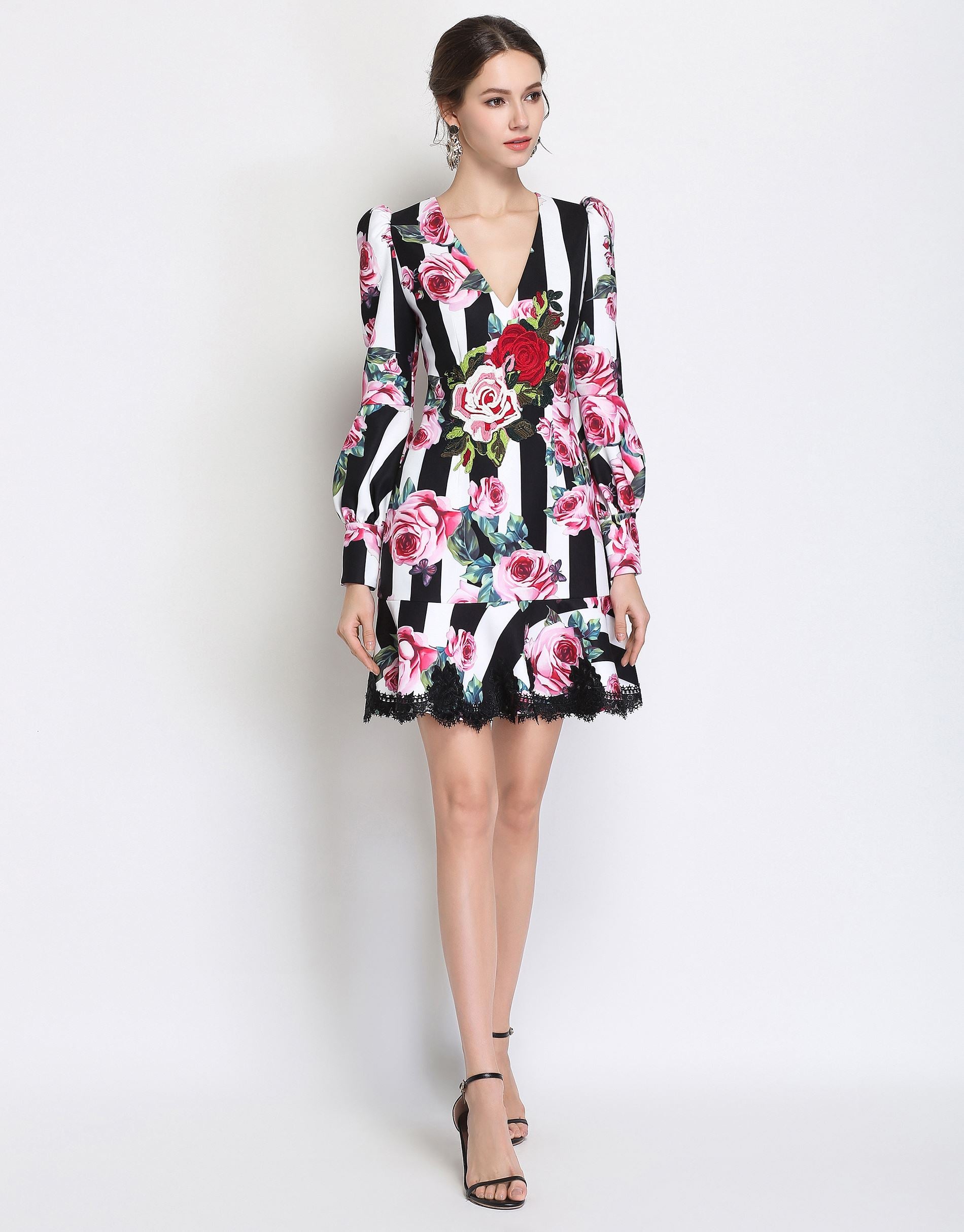 Comino couture striped rose dress sale