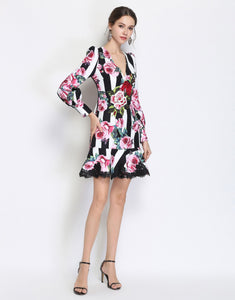 Striped Rose Dress