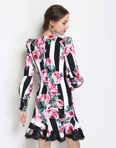 Striped Rose Dress
