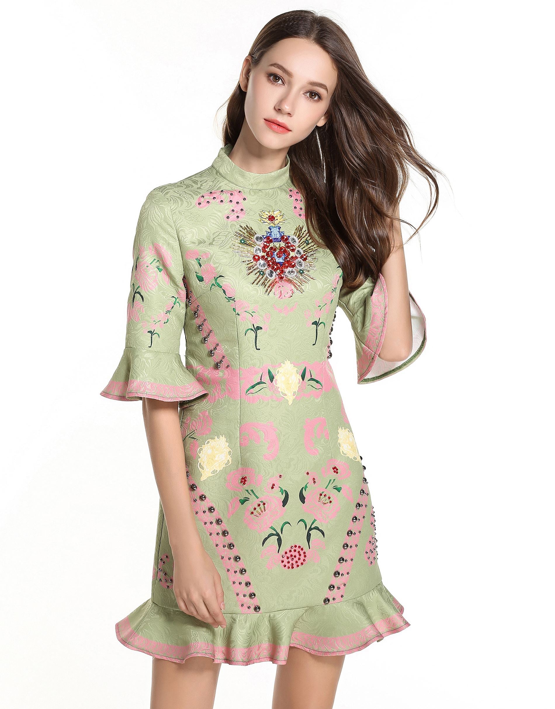 Comino couture peacock skater dress hotsell