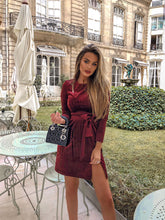 Load image into Gallery viewer, Comino Couture Velvet Berry Dress