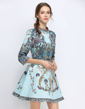 Load image into Gallery viewer, Peacock Skater Dress