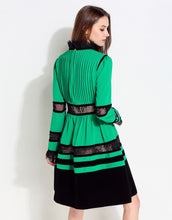 Load image into Gallery viewer, Comino Couture Green / Black Lace High Neck Dress *WAS £160*