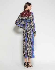 Blue Mosaic Key Hole Dress