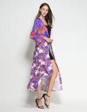 Load image into Gallery viewer, Electric Blue Flamingo Botanical Midi Dress