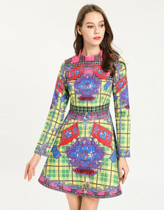 Royal Crest Multi Check Skater Dress