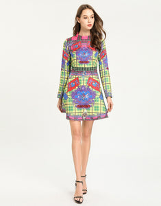 Royal Crest Multi Check Skater Dress