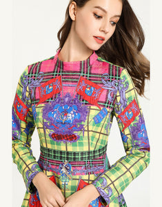 Royal Crest Multi Check Skater Dress