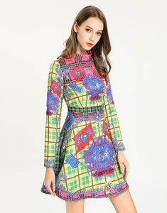 Royal Crest Multi Check Skater Dress